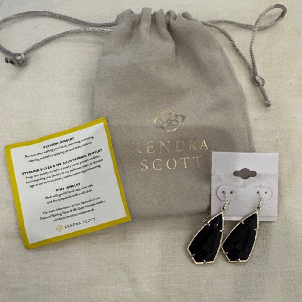 Kendra Scott Carla Silver and blue Drop Earrings. New with tags